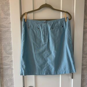 Christopher & Banks Blue Mini  Malory sz 6 Preppy Linen Cotton Blend